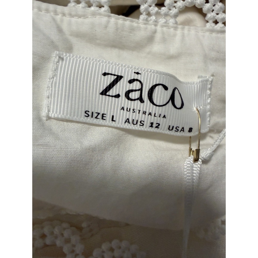 Zaco Australia White Linen Dress Runway Terra Beach Resort Halter Cutout Luxury - Picture 13 of 14